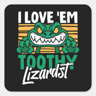Lustiger Alligatorliebhaber und Krokodil-Zooarbeit Quadratischer Aufkleber