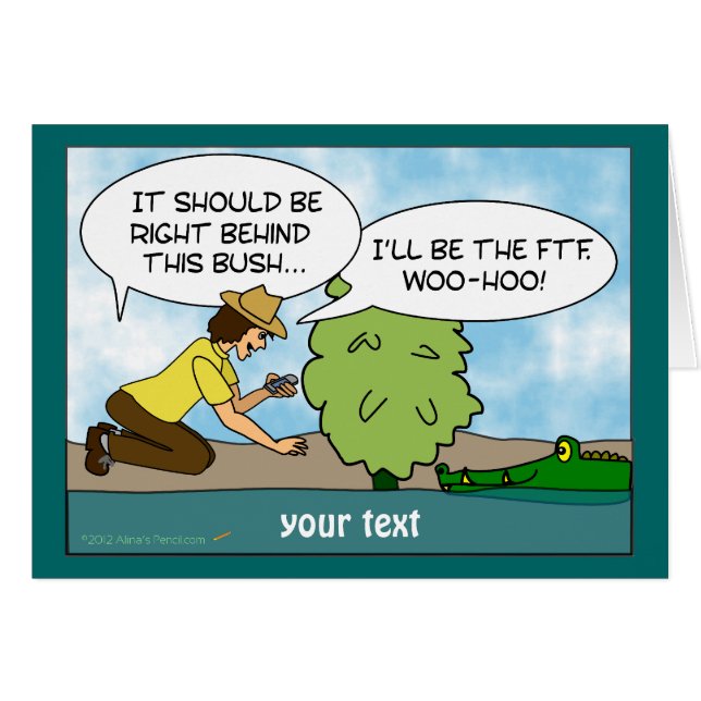 Lustiger Alligatorpufferspeicher Geocaching (Vorderseite (Horizontal))