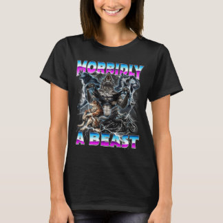 Lustiger Alpha-Wolf-Meme Morbidly A Beast Design T-Shirt