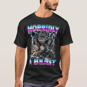 Lustiger Alpha-Wolf-Meme Morbidly A Beast Design T-Shirt