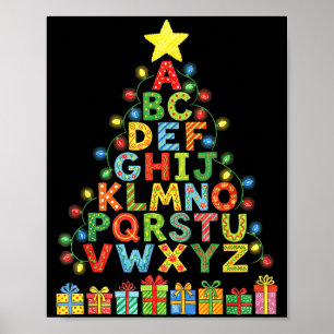 Lustiger Alphabet-Weihnachtsbaum Grafik Abc A-z Te Poster