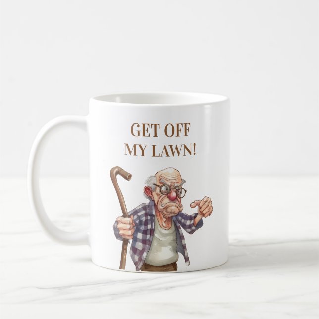 Lustiger alter gemeiner Mann Stock Kaffeetasse (Links)