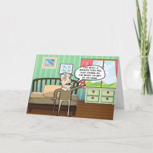 Lustiger alter Mann, bereit, es am Valentinstag zu Feiertagskarte