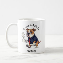 Lustiger American Bulldog Geschäftsanzug Kaffee Kaffeetasse