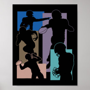 Lustiger American Football Spieler Fußballspieler Poster