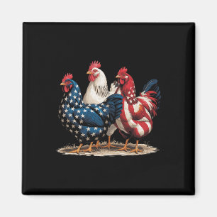 Lustiger amerikanischer Flaggenhahn Unabhängigkeit Magnet