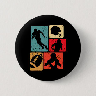 Lustiger amerikanischer Fußballspieler Feldspiel E Button