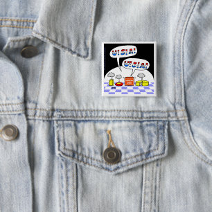 Lustiger amerikanischer Käse-Cartoon patriotische Button