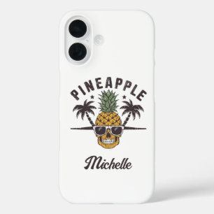 Lustiger Ananas mit Sonnenbrille Personalisiert iPhone 16 Hülle