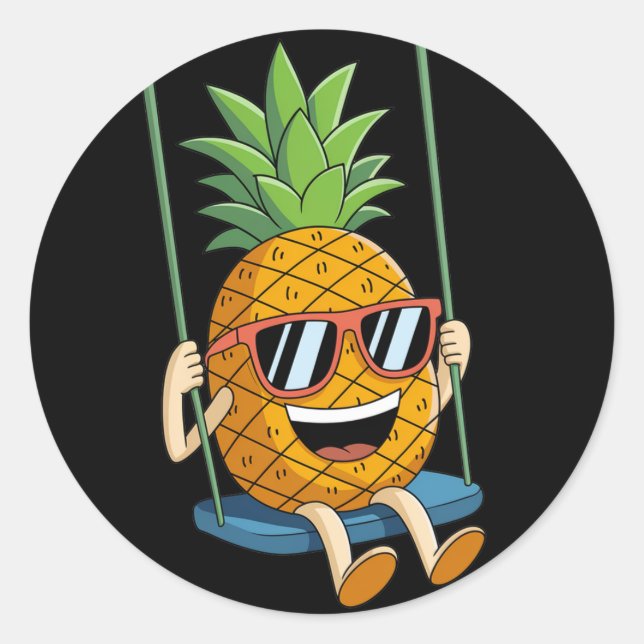 lustiger Ananas-Swinger-Sticker Runder Aufkleber (Vorderseite)