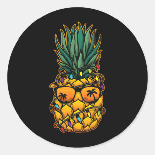 Lustiger Ananas Weihnachten Im Juli Frauen Männer Runder Aufkleber