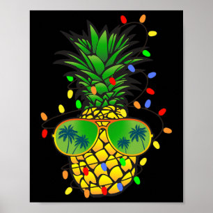 Lustiger Ananas Weihnachtsbaum Sommer Weihnachten Poster