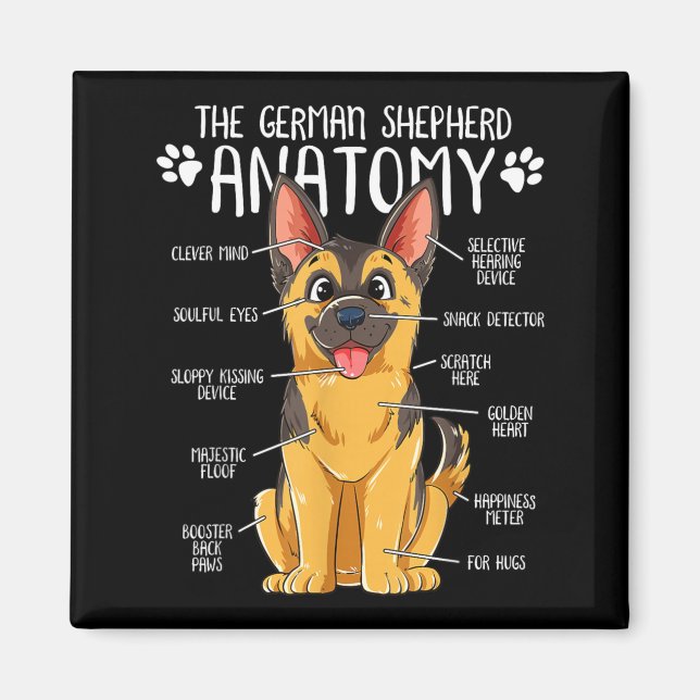 Lustiger Anatomie Deutscher Schäferhund Besitzer Magnet (Vorne)