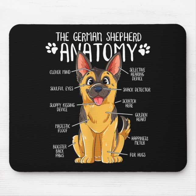 Lustiger Anatomie Deutscher Schäferhund Besitzer Mousepad (Vorne)