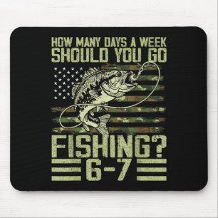 Lustiger Angel Fisch 67 Flagge Tarnung USA Bass Mousepad