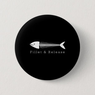 Lustiger Angel-Fischer Humor-T-Shirt Filet und fre Button