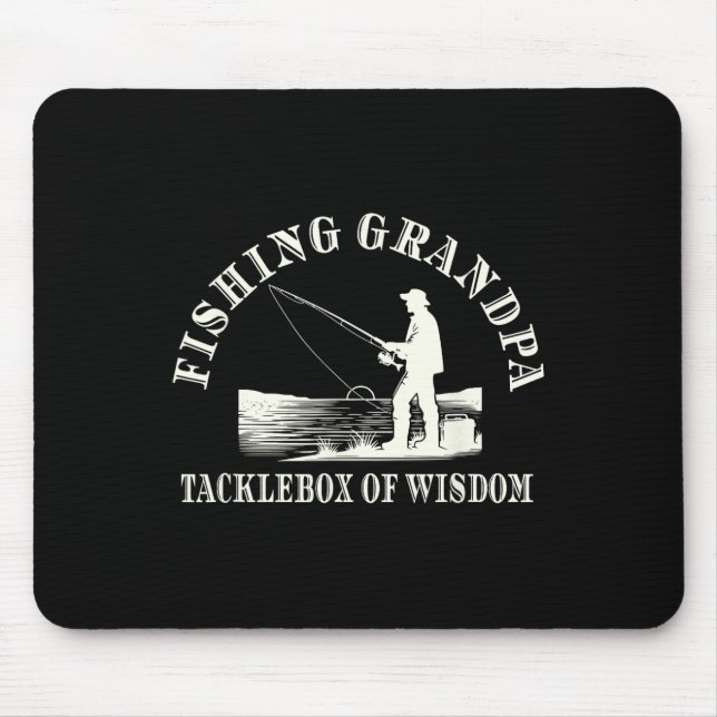 Lustiger Angel-Opa-Dankeschön-Tacklebox voller Wei Mousepad (Vorne)