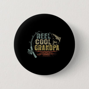 Lustiger Angel-Vintage-Rollenstuhl Cooler Opa Button