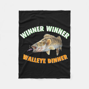 Lustiger Angelgewinner Gewinner Walleye Abendessen Fleecedecke