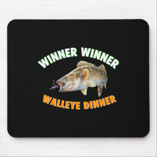 Lustiger Angelgewinner Gewinner Walleye Abendessen Mousepad