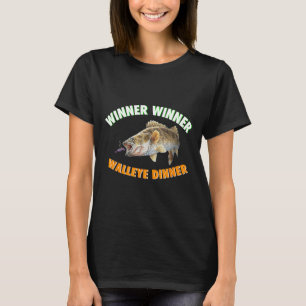Lustiger Angelgewinner Gewinner Walleye Abendessen T-Shirt