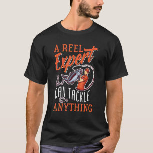 Lustiger Angelhaken und Angelrute für Experten T-Shirt