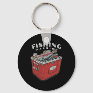 Lustiger Angelkrieger-Spruch Angler Vintage Gra Schlüsselanhänger