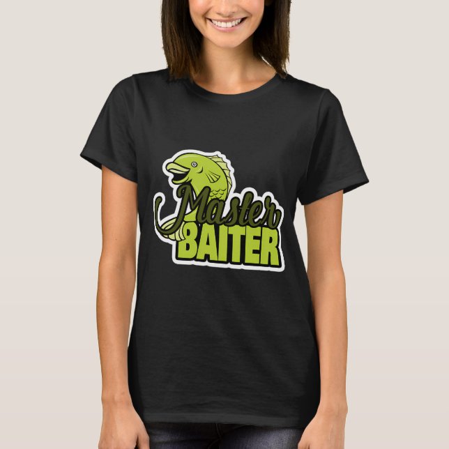 Lustiger Angelmeister Köder Wortspiel Pun T-Shirt (Vorderseite)