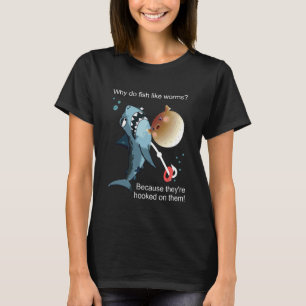 Lustiger Angelwitz Warum mögen Fische Würmer V T-Shirt