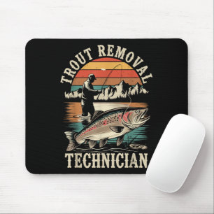 Lustiger Angler Forellen Fly-Fischen Mousepad