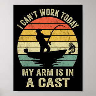 Lustiger Angler, ich kann heute arbeiten Poster