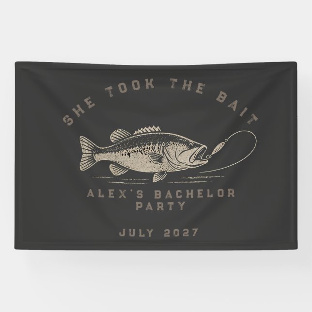 Lustiger Angler Maßgeschneiderte Angler Junggesell Banner (Horizontal)