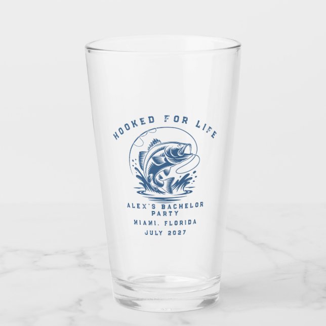 Lustiger Angler Maßgeschneiderte Angler Junggesell Glas (Vorderseite)
