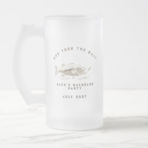 Lustiger Angler Maßgeschneiderte Angler Junggesell Mattglas Bierglas
