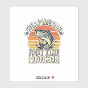 Lustiger Angler-Vater Vintage-Bass-Shirt-Design (2 Aufkleber