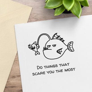 Lustiger Anglerfisch Selfie Stempel mit individuel