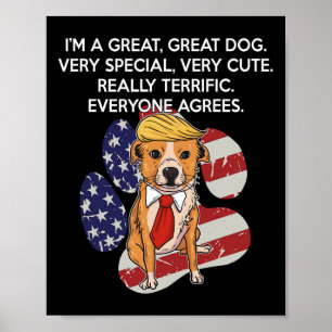 Lustiger Anti-Präsident Donald Trump Hund Lustige  Poster