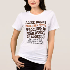 Lustiger Anti-Sozialer Buchclub Ich mag Bücher meh Tri-Blend Shirt