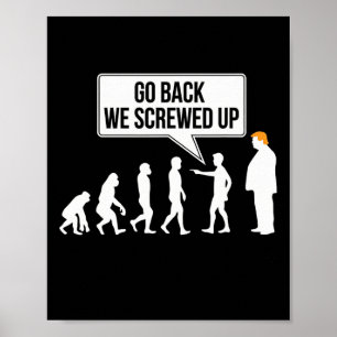Lustiger Anti-Trump-Evolutions-Polit-Humor  Poster