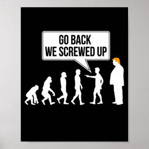 Lustiger Anti-Trump-Evolutions-Politikhumor  Poster