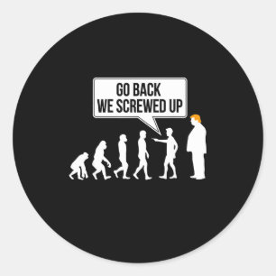 Lustiger Anti-Trump-Evolutions-Politikhumor  Runder Aufkleber