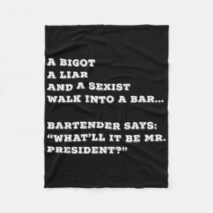 Lustiger Anti-Trump-Walk-Into-A-Bar-Stil-Witz Fleecedecke