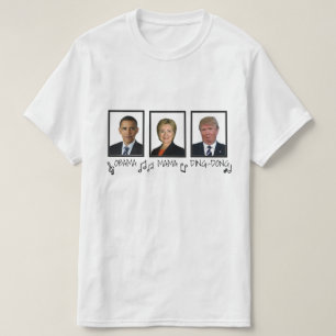 Lustiger Anti-Trumpf "Obama schwarzer Text T-Shirt