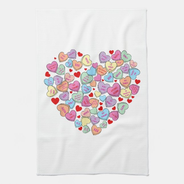Lustiger Anti Valentinstag Geschirrtuch (Vertikal)