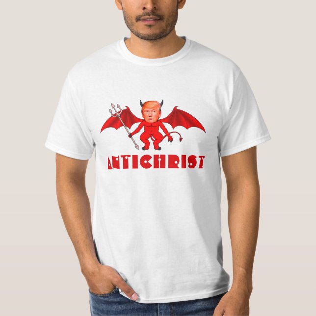 Lustiger "Antichrist" mit Trumpf-Teufel T-Shirt (Vorderseite)