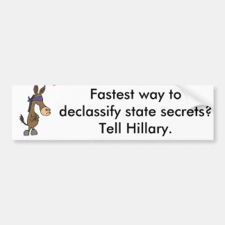 Lustiger Antihillary-Staats-Geheimnis-Cartoon Autoaufkleber