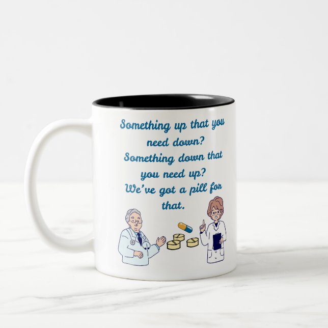 Lustiger Apotheker  Zweifarbige Tasse (Links)