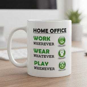 Lustiger Arbeitsplatz zu Hause Kaffeetasse