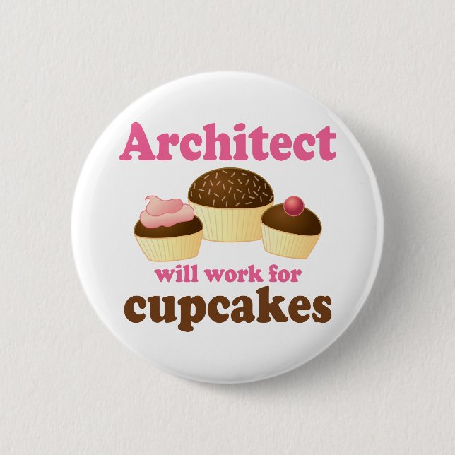 Lustiger Architekt Button (Vorderseite)