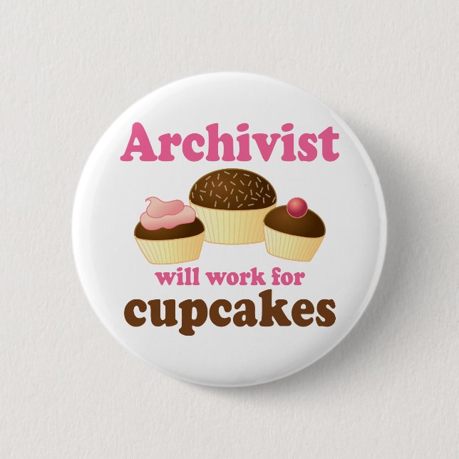 Lustiger Archivar Button (Vorderseite)